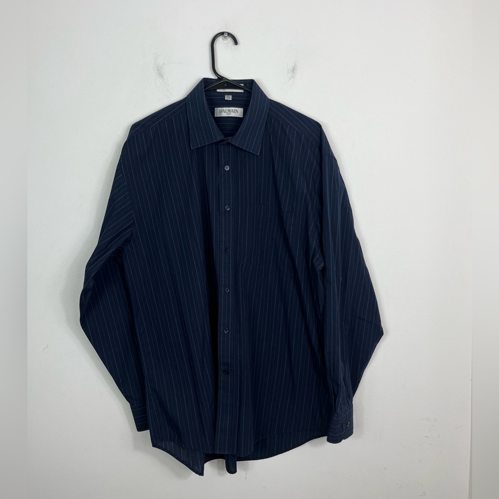 Vintage Balmain Paris Striped Button Downβ Sz L